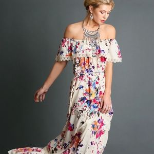 🌺NWT🌺Umgee Off the Shoulder Floral Maxi Dress